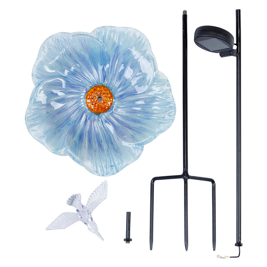 Bain d'oiseau et abreuvoir solaire LED