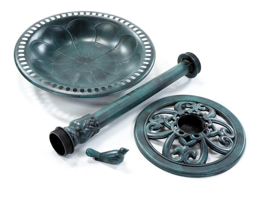 Bain d'oiseaux sur pied couleur Émeraude