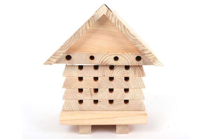 Ruche interactive pour abeilles solitaires en bois FSC