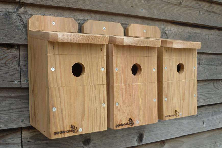 Nichoirs oiseaux multi-espèces pour rouge-gorge, moineaux, mésanges - Gardenature