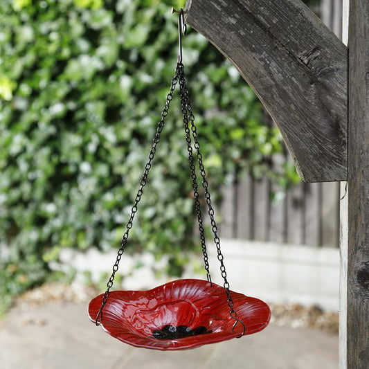 Abreuvoir ou mangeoire à suspendre coquelicot