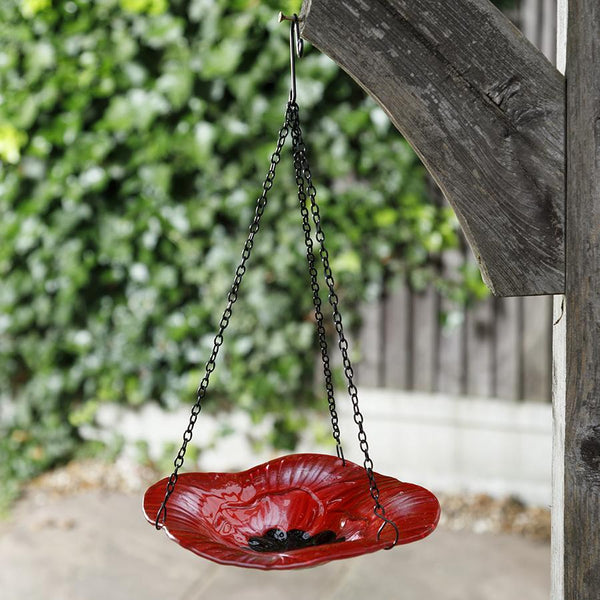 Abreuvoir ou mangeoire à suspendre coquelicot